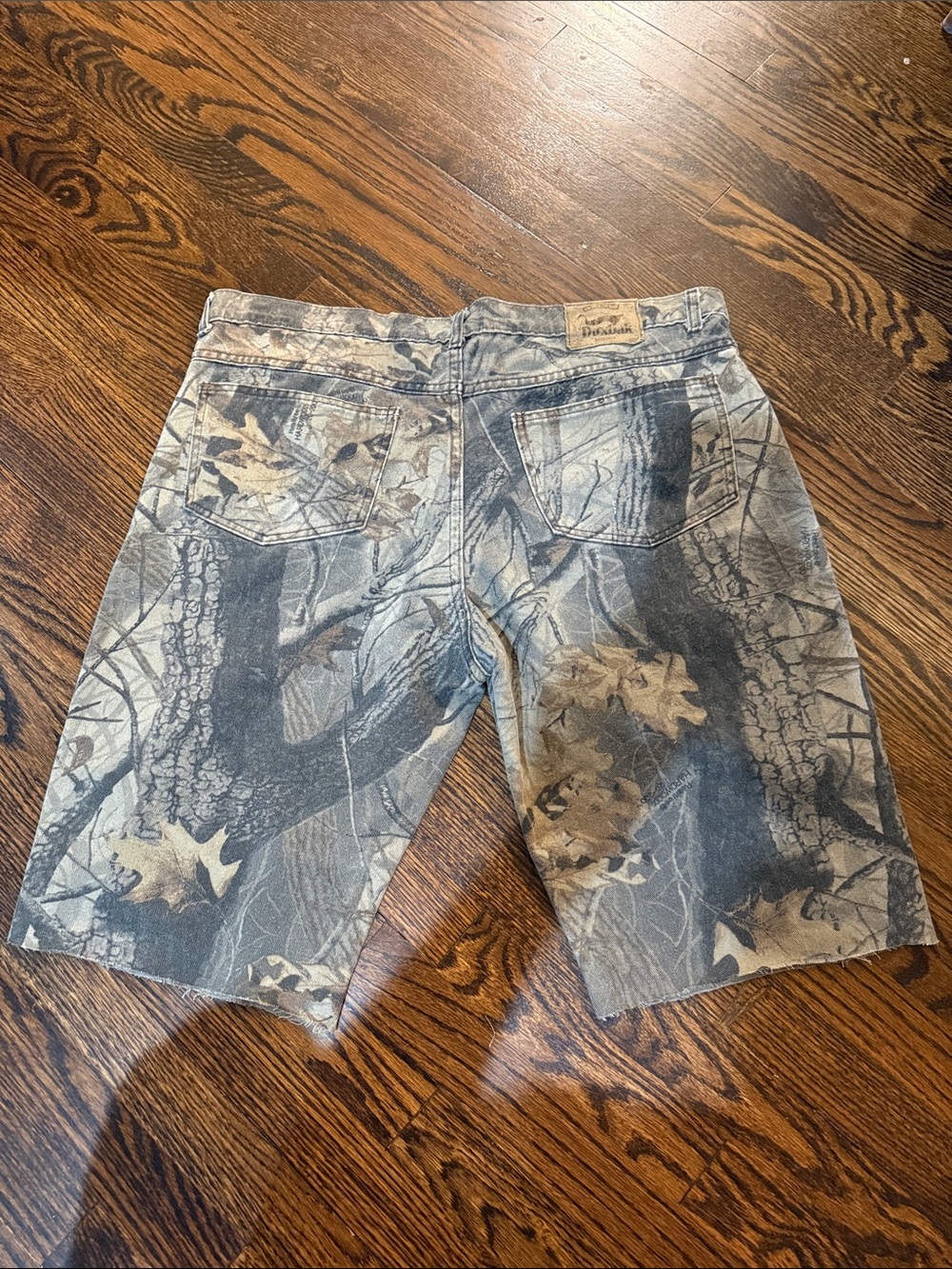 Vintage Duxbak Camo Cut-Off Shorts Raw Hem Distressed
